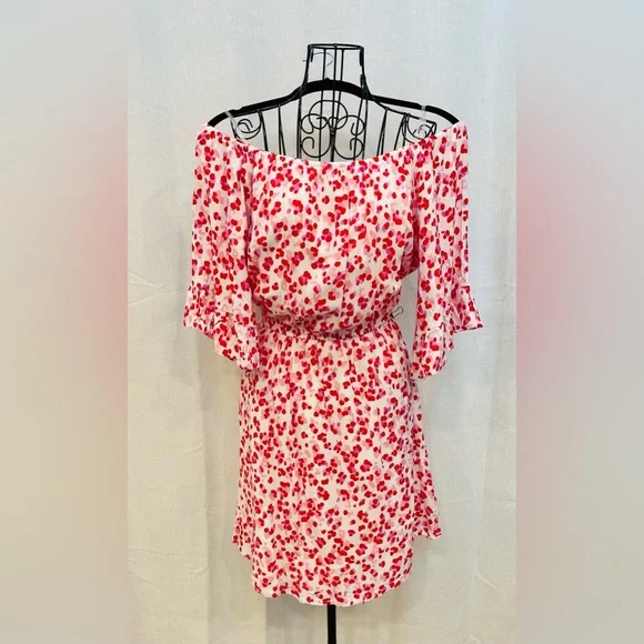 Andree by Unit Dresses | Off Shoulder Bold Short Flowy Dress | Color: Pink/Red | Size: L | Amandadesiderio's Closet